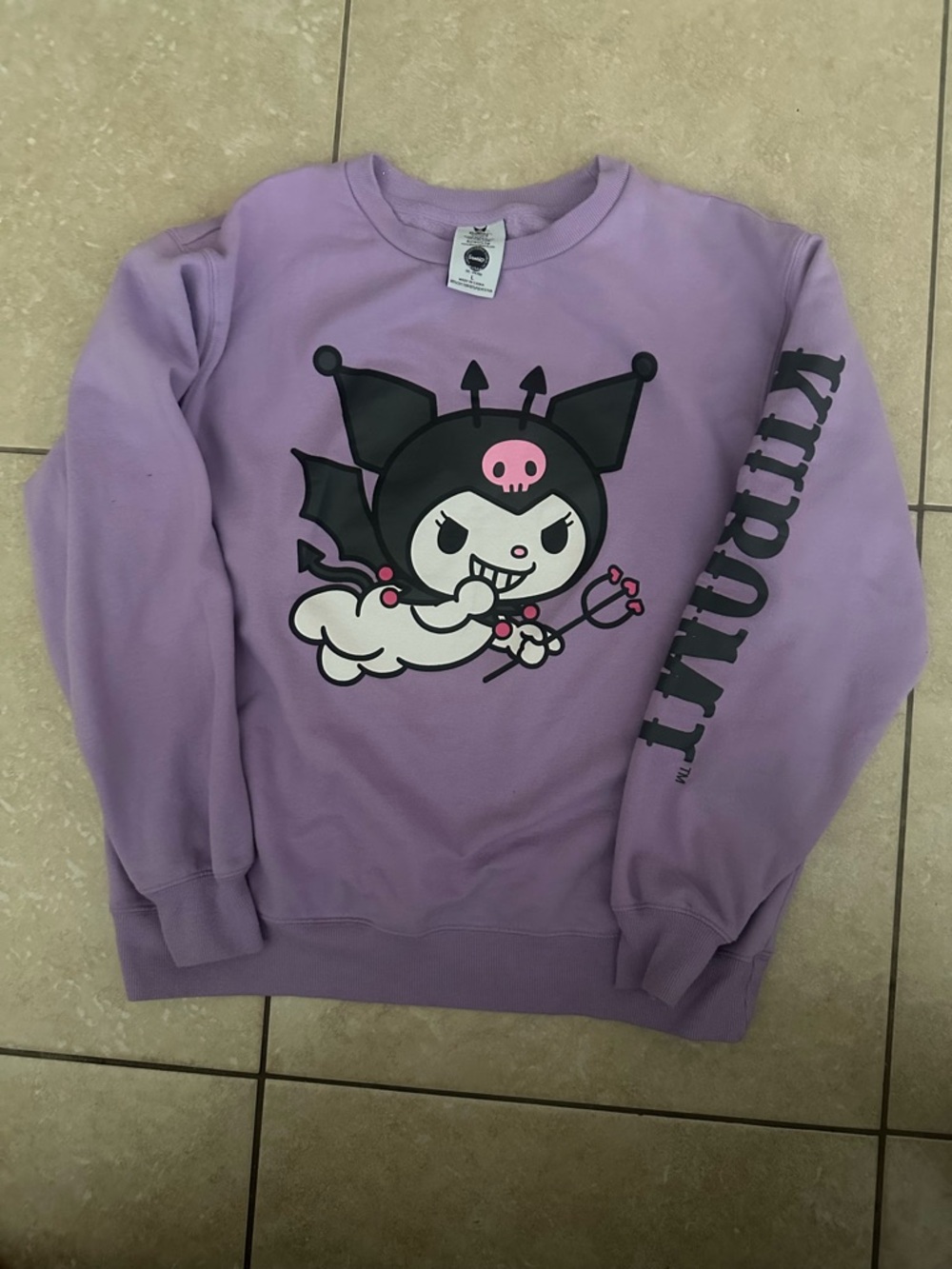 LADIES SLIGHTLY USED KUROMI BY SENARIO SWEATSHIRT SIZE L